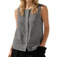 thumbnail image 5 of cocolona Womens Summer Basic Tank Tops Crew Neck Sleeveless Loose Shirts Trendy Casual Solid Color Blouses, 5 of 6