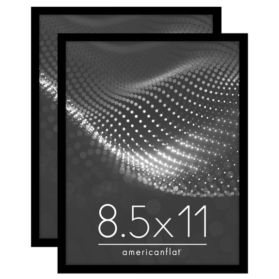 Americanflat 8.5x11 Thin Border Diploma Frame - Shatter-Resistant Glass Front Cover Black (2 Pack)