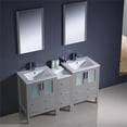 thumbnail image 5 of Fresca Torino 60" Gray Modern Double Sink Bathroom Vanity with Side Cabinet & Integrated Sinks, 5 of 5