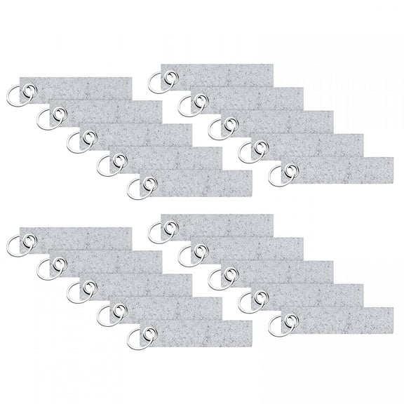 BESTSKY 20Pcs Felt Key Rings with Blank Tag Stainless Steel Ring Diy Decoration Craft Key Fob Make Your Own Keychain Backpack Purse Decorative Accessories