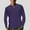 Dark Purple, variant on QUINDOS Mens Shirts Men Fall And Winter Fashion Casual Pullover Solid Color Splice Long Sleeve V-Neck Comfy Leisure T-shirt