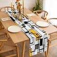 thumbnail image 3 of Yellow Geometric Table Runner - 70 Inch Long, Kitchen Dining Table Runner Dresser Scarves, Modern Minimalist Black Abstract Art Farmhouse Decor for Coffee Tables Wedding Party Banquet, 3 of 8