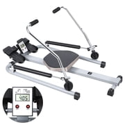 Tereitr Hydraulic Rowing Machine with Adjustable Resistance up to 110LBS, Double Paddle Rower with LCD Monitor, 265 LBS Capacity Full-Body Workout Machine