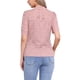 thumbnail image 3 of INSPIRAR CHIC Top de Encaje Floral para Mujeres con Cuello Mock, Manga Corta Abullonada, Blusa Elegante de Encaje, Talla L, Rosa Oscuro, 3 of 6
