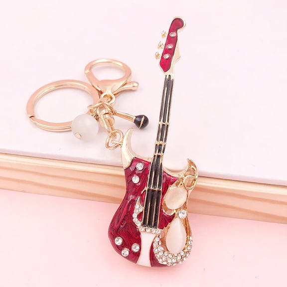 OUNONA Red Rhinestone Keychain for Bags, 1 Pack Stylish Charm Accessory for Women and Girls