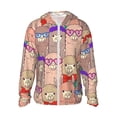 thumbnail image 2 of Uemuo Cute Lamas Pattern Women's Full Zip UPF 50+ Sun Protection Hoodie Jacket Long Sleeve Sun Shirt Hiking Outdoor Performance with Pockets-Medium, 2 of 9