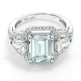 thumbnail image 4 of Gem Stone King 3.89 Cttw Sky Blue Simulated Aquamarine Ring for Women | 925 Sterling Silver | Emerald Cut 10X8MM | Pear Shape 7X5MM | Wedding Engagement Anniversary Promise Ring for Women| Size 8, 4 of 6