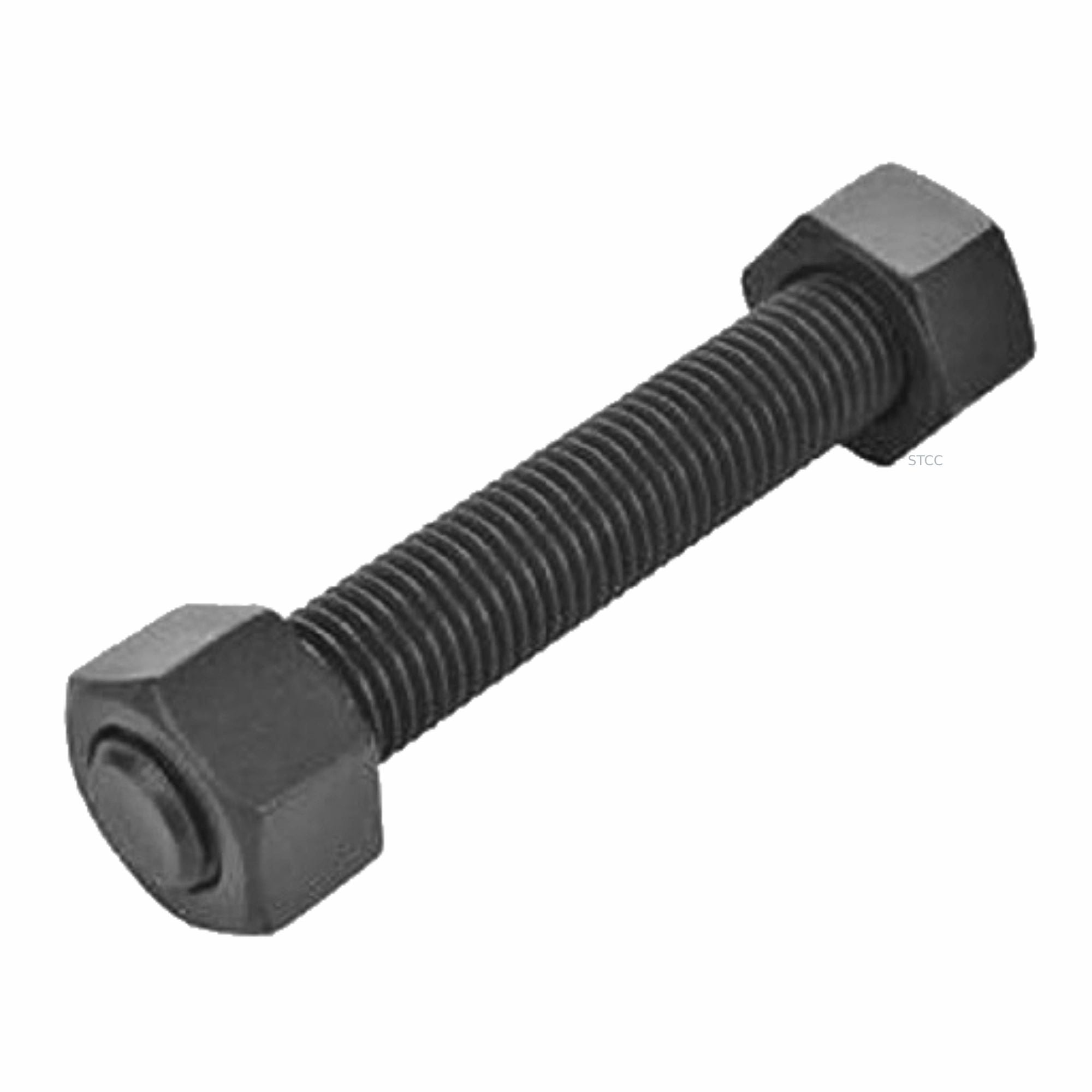 1-1/2"-8 Thread Size, 8" Long B7 Black-Oxide Coated Alloy SteelMedium-Strength Threaded Rod, (10 Count)
