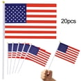 thumbnail image 1 of 20Pcs USA United States Mini Flags Fade Resistant Hand Held Small Miniature American US Flags Party Accessories, 1 of 7