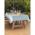 thumbnail image 3 of Outdoor Tablecloth with Umbrella Hole for Patio/Picnic/Party/Camping, Summer Lemons Waterproof Table Cloth Rectangle Table Cover Washable, Light Blue Striped Farmhouse Tropical Fruits (60"x 120"), 3 of 9