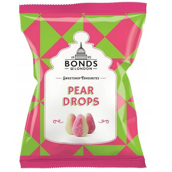 Bonds of London Pear Drops Boiled Sweets Bag 130g (Pack of 2)