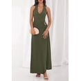 thumbnail image 2 of PRETTYGARDEN Holiday Cocktail Dresses for Women Summer Elegant V Neck Halter Backless Wedding Guest Party Midi Dress, 2 of 7