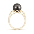 thumbnail image 2 of ANGARA Tahitian Cultured Pearl Ring with Cluster Diamonds in 14K Yellow Gold for Women | June Birthstone, Birthday, Anniversary, Jewelry Gift for Women | Pearl Ring, 2 of 8