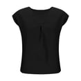 thumbnail image 4 of Tank Tops for Women Plus Size Cotton Linen Cap Sleeve Sleeveless Solid Color Loose Shirt T-shirt Black XL, 4 of 6