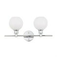 thumbnail image 3 of Living District Collier Industrial Mid-Century Modern 2 Light LED E26 Chrome Frosted Glass Wall Sconce, 3 of 4
