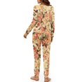 thumbnail image 3 of SCRAWLGOD Rose Butterfly Pajamas Women Long Sleeve Pjs for Women Set Fall Clothing Size M Drawstring Two Piece Loungewear Breathable Ladies Jogger Pjs Set, 3 of 7