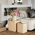 thumbnail image 2 of COZAYH Tree Stump End Table Set of 2, Multiple Styling Layout with Wood Tree Ring Pattern, Natural Wood Color, 2 of 6