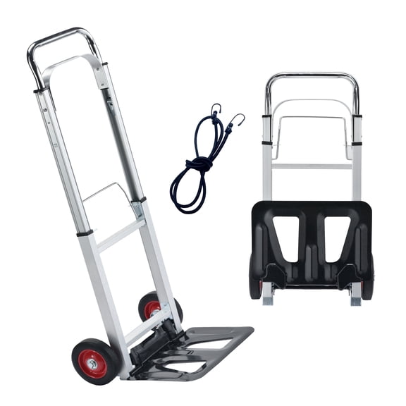 Takira Folding Hand Truck, Aluminum Construction with 6 inch Rubber Wheels for Moving Boxes,Delivery