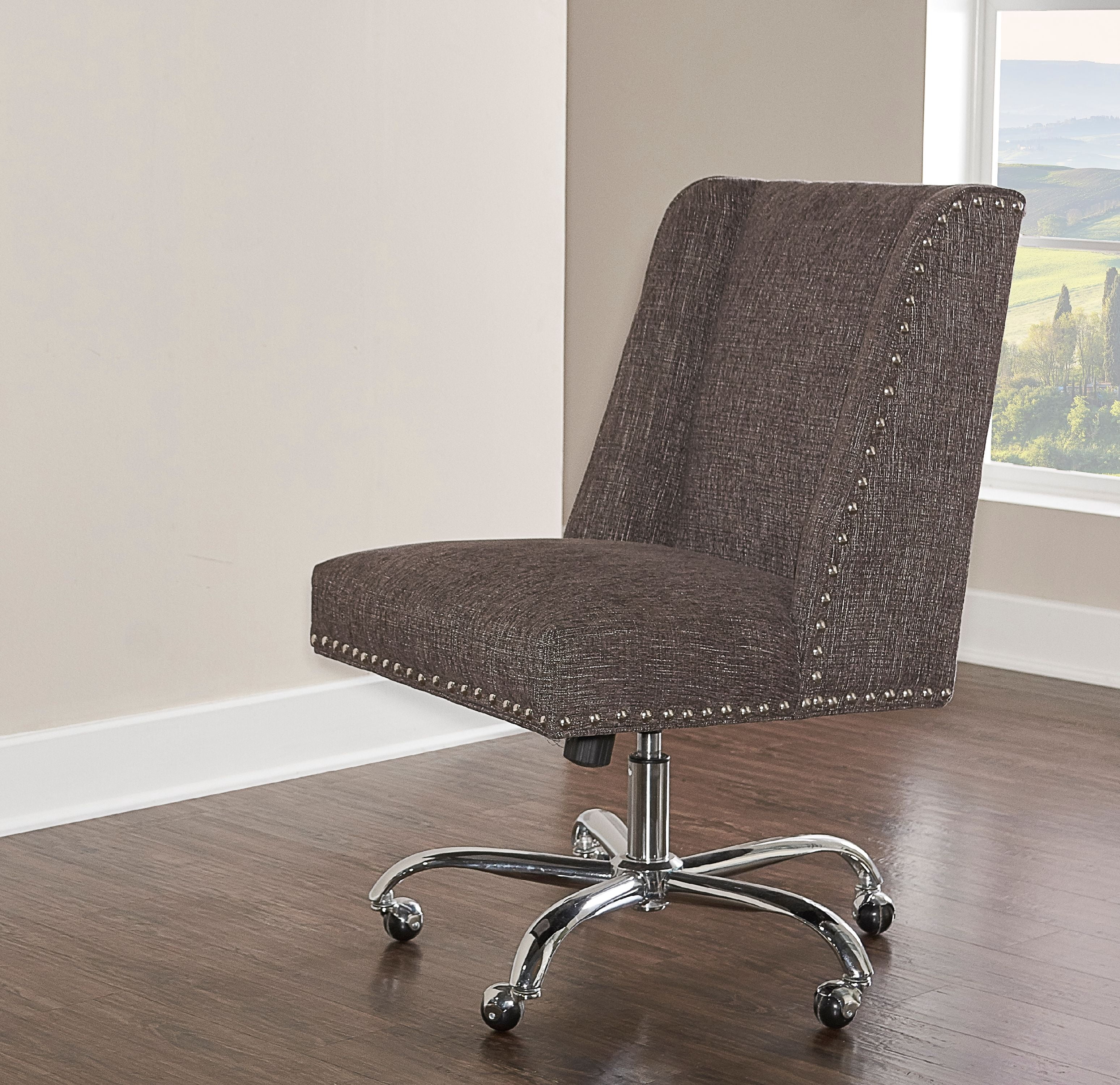 Linon Draper Office Chair, Multiple Colors and Base Options