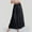 Black, variant on Boho Summer Women's Chiffon Maxi Skirts Flowing Pleated A-Line Long Skirt with Elastic Waist for Effortless Style