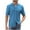 Blue, variant on cfhntfmh Men's Summer Knitted Short Sleeve Shirts Big and Talls Breathable Hollow out Collared Button down Blouse Shirts