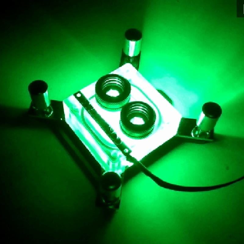 Computer G1/4 Thread Waterblock Acrylic+Copper Water Cooling CPU Cooler Radiator