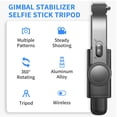 thumbnail image 2 of Estabilizador de cardán para teléfono inteligente, con palo selfie retráctil y trípode, control remoto multifunción de 1 eje, rotación automática de 360°, equilibrio automático para iPhone/Android, 2 of 5