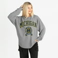 thumbnail image 4 of Women's Gameday Couture Gray Michigan Wolverines Oversized Training Day Corded Sweatshirt, 4 of 6