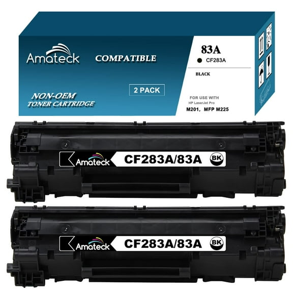 Amateck Compatible Toner Cartridge Replacement for HP CF283A 83A 2 Pack for Pro M201dw, M201n, M125a, M125nw, M125rnw, M127fn, M127fw, M225dn, MFP M225dw