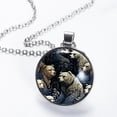 thumbnail image 2 of Bear Glass Circular Pendant Necklace - Elegant Jewelry for Women, 2 of 5