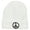 White, variant on Peace Symbol Embroidered Long Beanie - Black OSFM