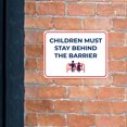 thumbnail image 5 of Classic Framed Plus Children Must Stay Behind the Barrier Door or Wall Sign | Child Safety Business Signs - Small, 5 of 8