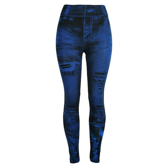 Blue Sweatpants Women Women's Jeans Bottom Pants Coloured Hip-up Super Bomb Slim Nine-minute Pants