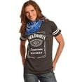 thumbnail image 2 of Jack Daniels Women's Gray Striped Sleeve Soccer T-Shirt-Medium, 2 of 4