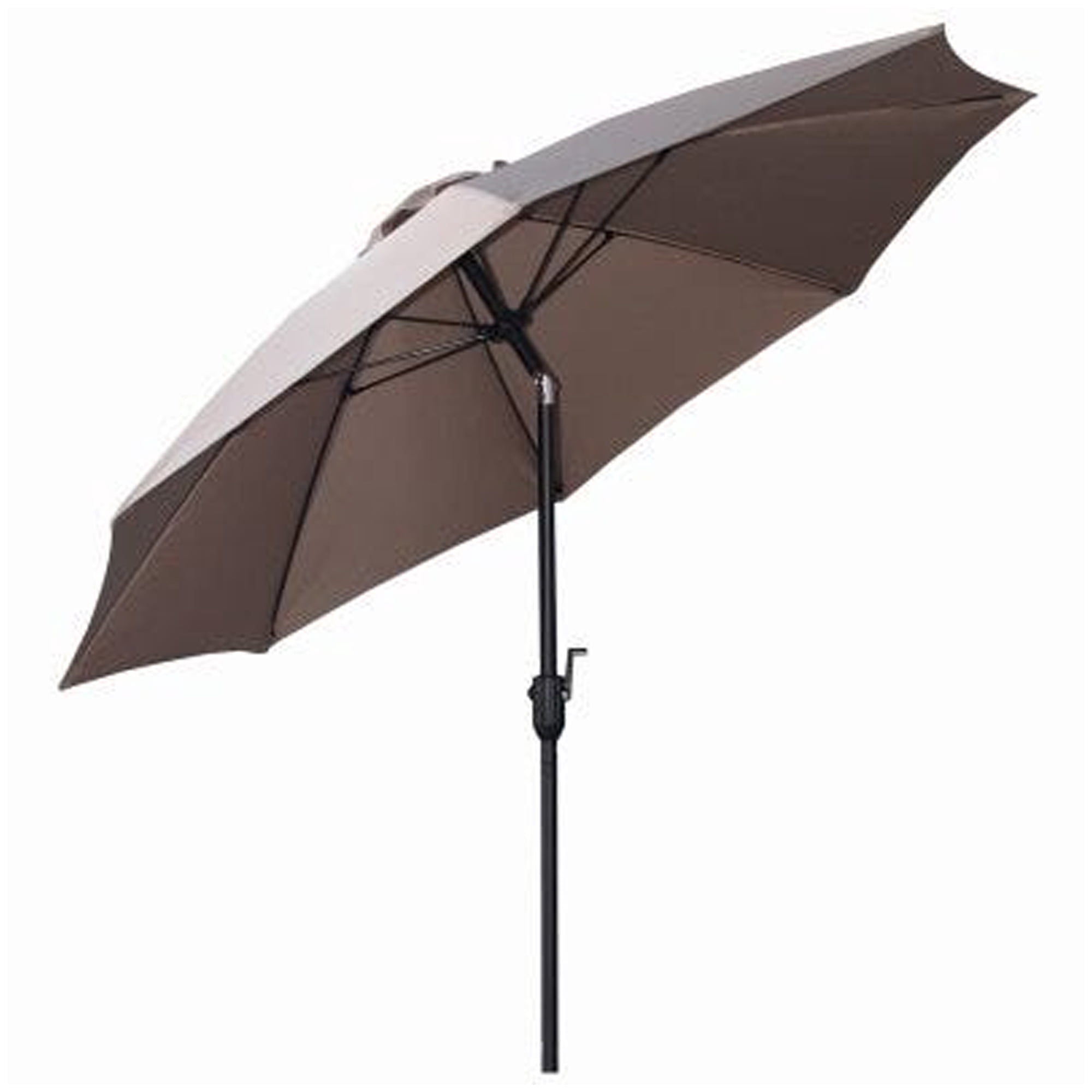 Four Seasons Courtyard 9 Foot Crank Lift Auto Tilt Patio Umbrella, Taupe
