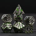 thumbnail image 2 of Maywin-Juego de dados de Metal a rayas D & D, 7 Uds., dados de brillo de Metal sólido con caja de regalo, Juego de dados poliédricos Rpg para juego de mesa Dnd, 2 of 5