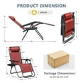 thumbnail image 5 of Lacoo Zero Gravity Chair Patio Outdoor Foldable Lawn Lounge Chair Reclining Chair with Adjustable Pillow Pack of 2, Red, 5 of 9
