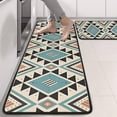 thumbnail image 2 of Kitchen Rugs Sets Of 2,Brown Triangular Geometric Pattern Anti Fatigue Kitchen Mat Rugs Non Slip Washable,Decorative Kitchen Floor Mats for Kitchen,Sink,Laundry,17"x47"+17"x47", 2 of 5