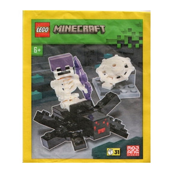 LEGO Minecraft Spider Jockey Skeleton and Spider Minifigures