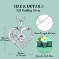 thumbnail image 5 of Blaniy Heart Birthstone Necklace Sterling Silver Rose Flower Pendant Jewelry Gifts for Women, 18", 5 of 7