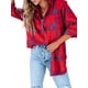 thumbnail image 3 of TRKIYQC Chaqueta a cuadros para mujer, manga larga, cuello vuelto, cierre de botones, camisa informal, prendas de vestir TRKIYQC moda, 3 of 6