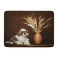 thumbnail image 1 of SIDONKU Adorable Shih Tzu Puppy on Brown Baby Box Doormat Floor Rug Bath Mat 23.6x15.7 inch, 1 of 1