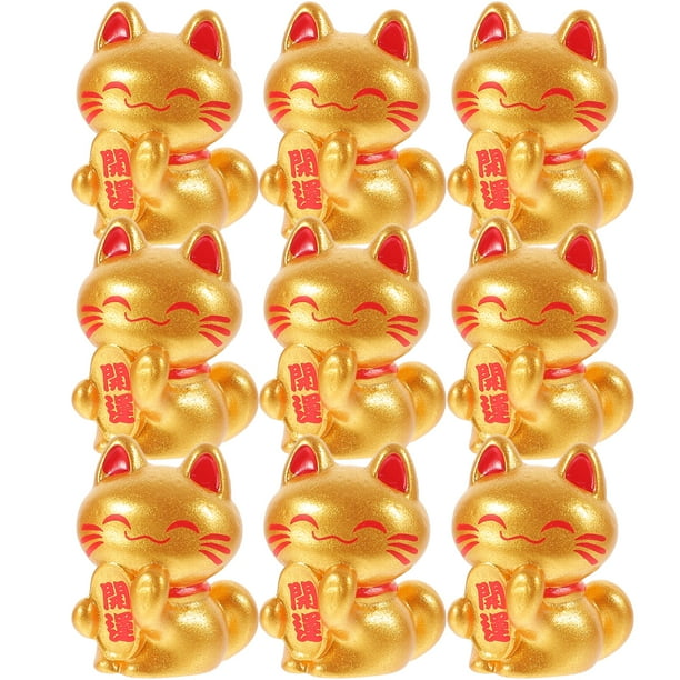 KAKOWELY 10 figuras en miniatura de gato de la suerte, micropaisaje, decoración de gato de la suerte