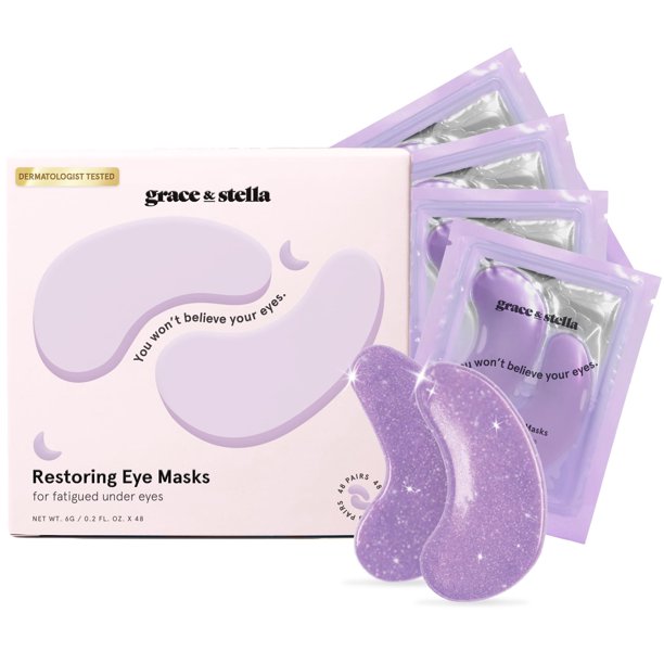 Gel restaurador Grace & Stella para debajo de los ojos, 48 pares