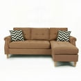 thumbnail image 3 of Modern Black Faux Leather Sectional Sofa 87" x 59" x 36"H with Wood Frame, 3 of 5