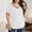 c01White, variant on JGGSPWM (L-5XL) Women's Plus Size V Neck T Shirts Summer Half Sleeve Tees Solid Color Casual Loose Fit Cotton Tunic Tops White XXL