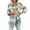 Khaki, variant on Dyfzdhu Plaid Shirts for Women Loose Thick Flannel Brushed Long Sleeve Lapel Button Down Shirt Jacket With Pockets Blue