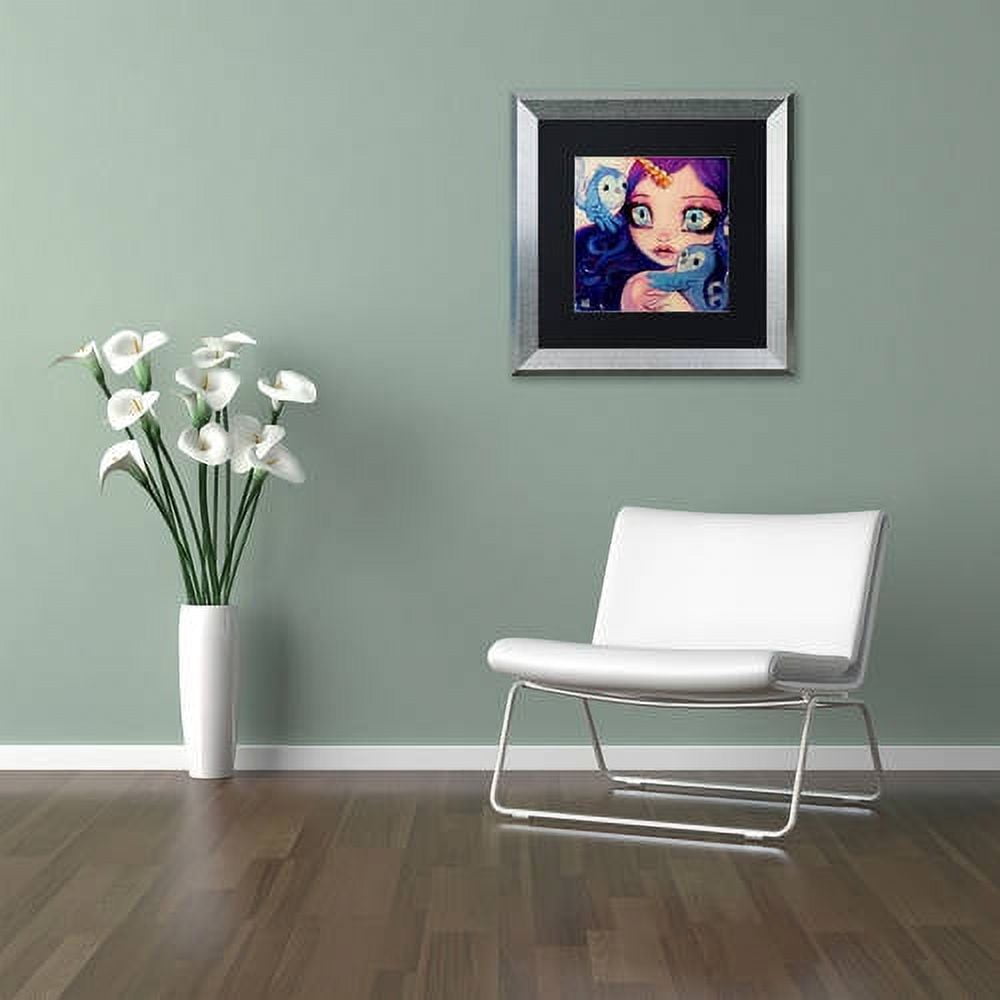 "A Little Birdy Told Me" Canvas Art by Natasha Wescoat, Black Matte, Silver Frame