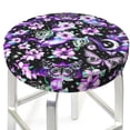thumbnail image 3 of Hirioo Pink purple rainbow flower butterfly for Round Bar Stool Seat Covers Washable Stool Cushion Slipcover Elastic Bar Chair Covers for 12-14 Inch Chair-13 inch, 3 of 7