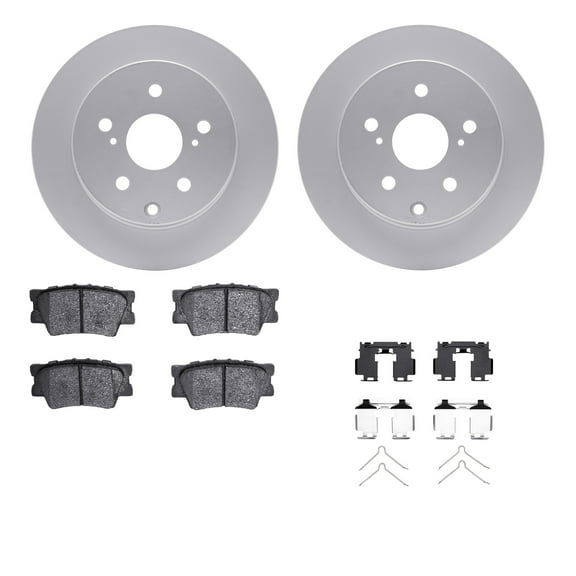 Dynamic Friction Company Rear Geospec Brake Rotors with 5000 Advanced Brake Pads includes Hardware 4512-76179
